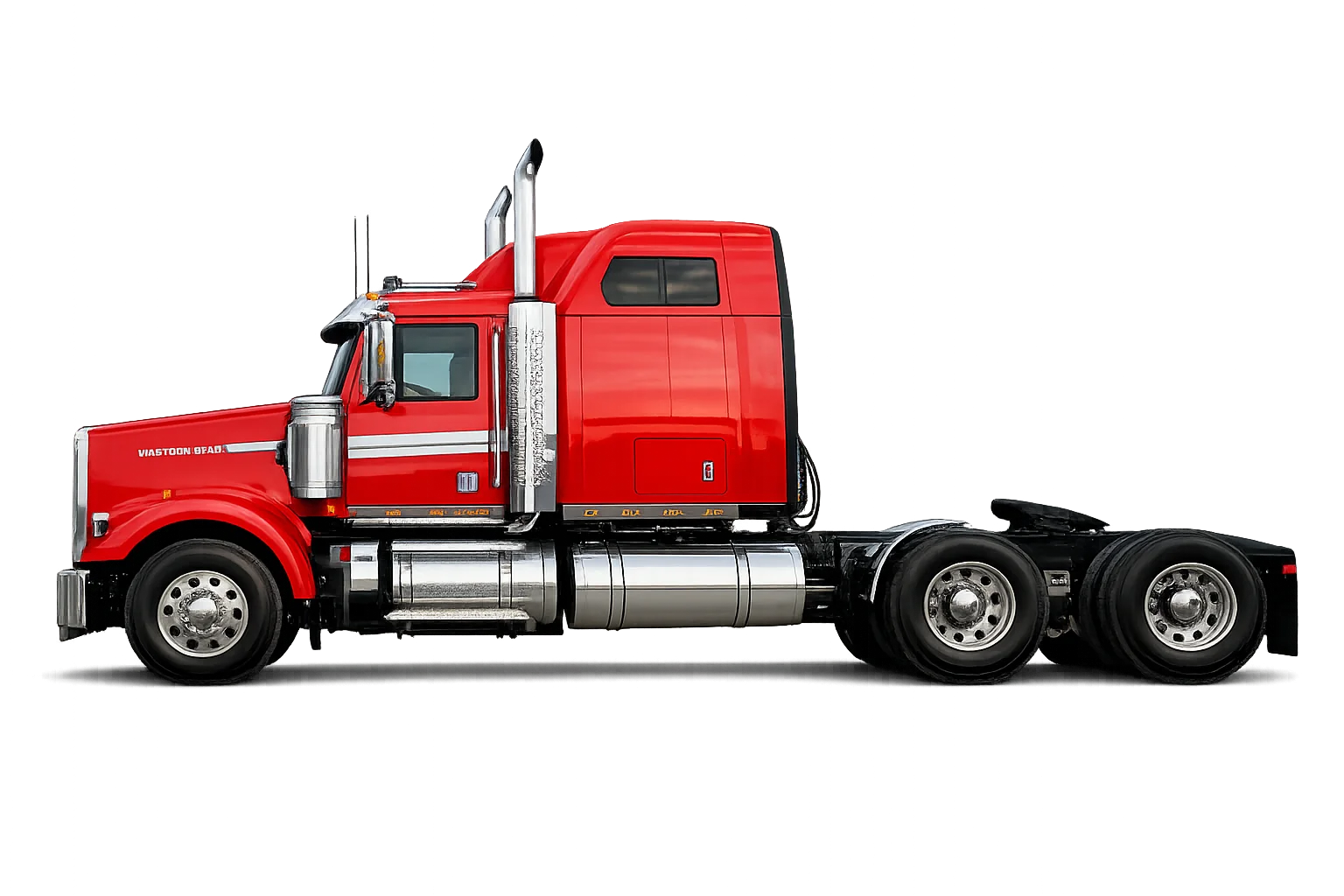 Camion semi-remorque rouge - inventaire Lavoie Transit Québec